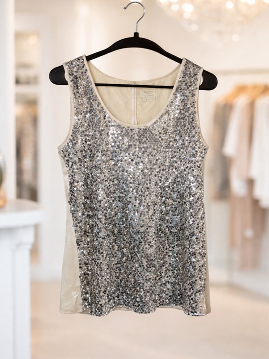 kate spade Tops - Kate Spade Small Embellished Sparkly Silk Top